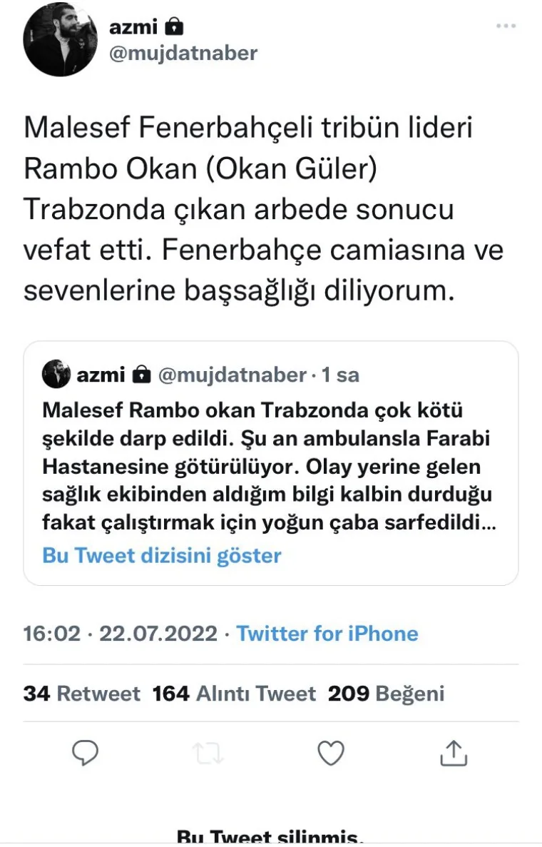 Rambo Okan Trabzon'da öldürüldü iddiası!