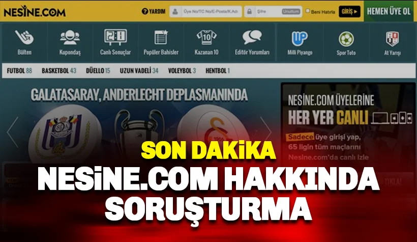 Nesine.com hakkında soruşturma başlatıldı