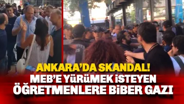 Skandal: MEB'e yürümek isteyen öğretmenlere biber gazı