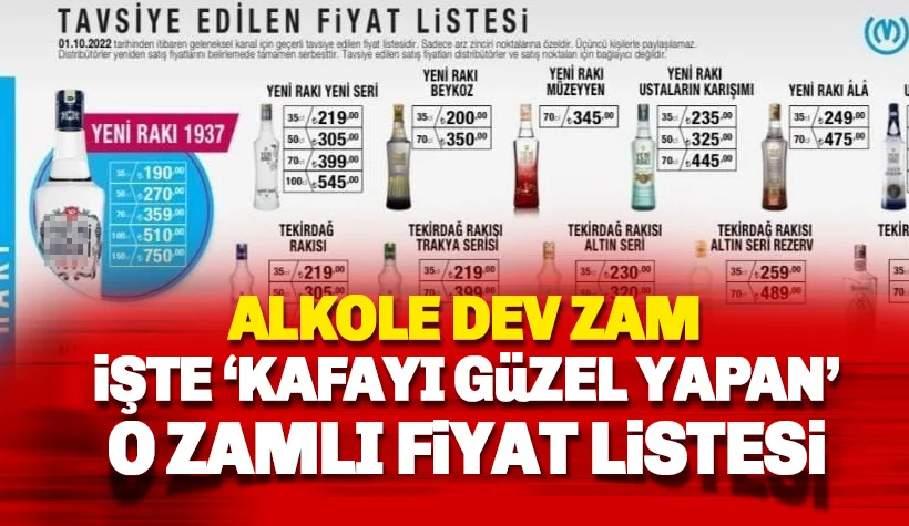 Alkole dev zem: İşte 'kafayı güzel yapan' yeni fiyatlar