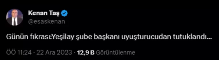 Yeşilay'ın AKP'li Başkanı uyuşturucu ile yakalandı