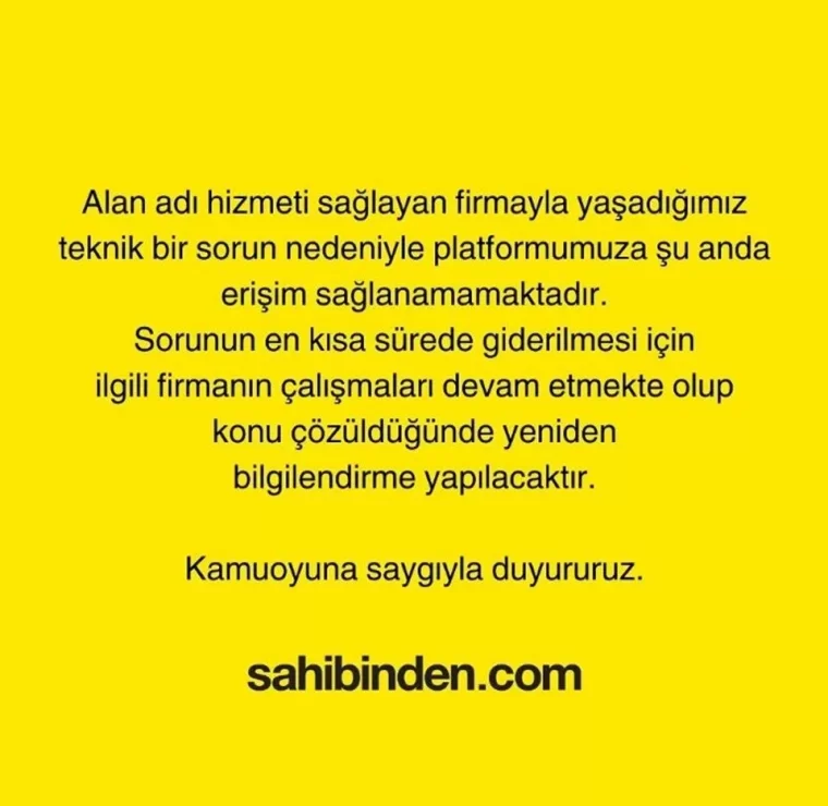 Sahibinden.com çöktü mü siteye neden girilmiyor?