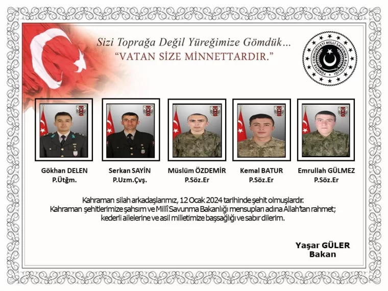 Son dakika: 9 kahraman askerimiz şehit oldu 4 asker yaralı