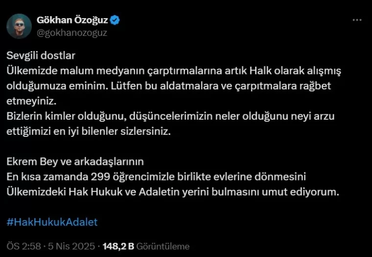 Athena Gökhan sessizliğini bozdu ve İmamoğlu'na destek verdi