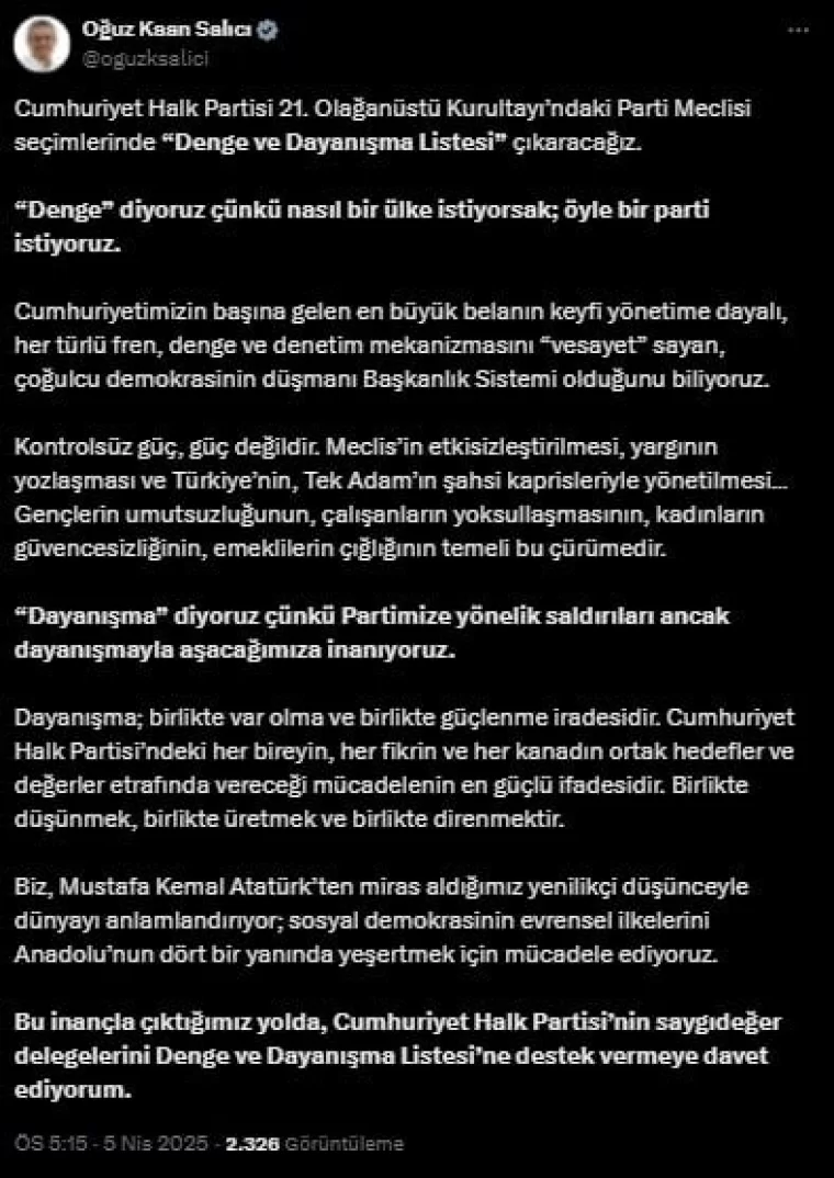 CHP Kurultayında liste yarışı: İşte Özgür Özel'e karşı liste
