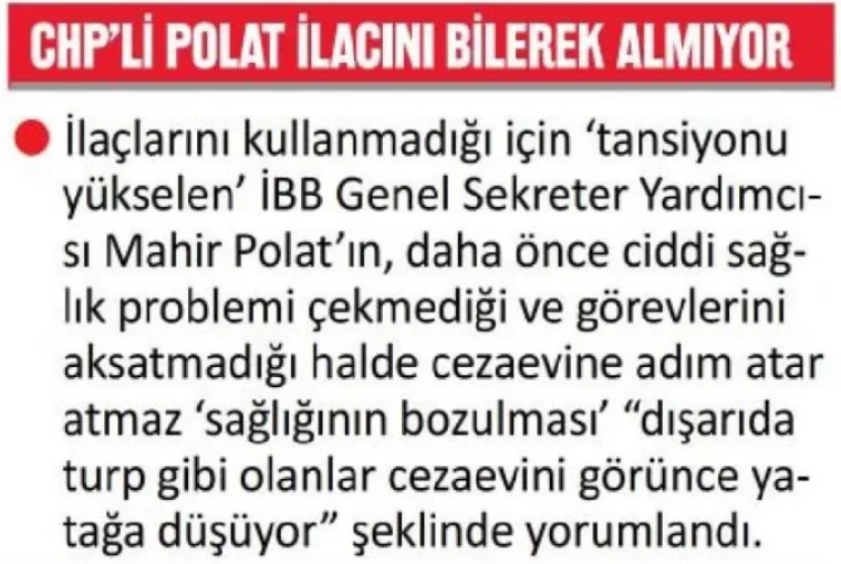'Mahir Polat ilaç almıyor' iddiası İnsanlık dışı vicdansızlık