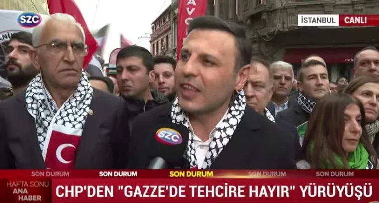 CHP'nin Filistin eylemine polis ablukası: Taksim yolları kapatıldı