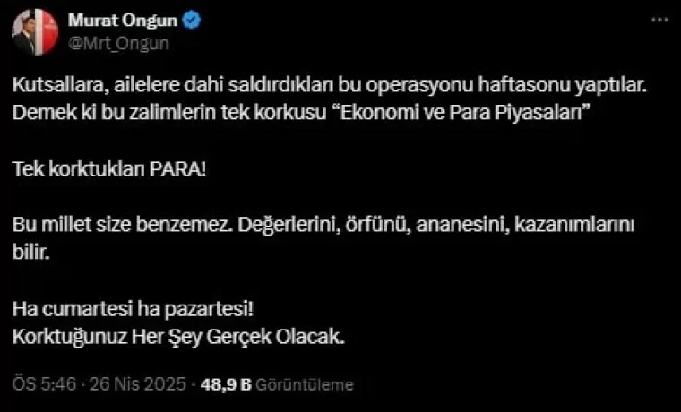 Murat Ongun: Korktuğunuz her şey gerçek olacak