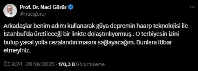 Naci Görür sert tepki: O terbiyesizin izini bulup ceza almasını sağlayacağım