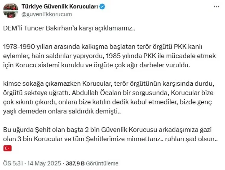 'Korucular ver eline sopayı çobanlık yapsın' sözlerine tepki yağıyor