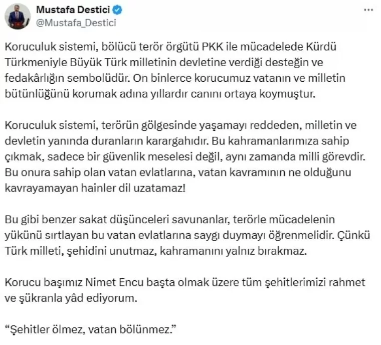 'Korucular ver eline sopayı çobanlık yapsın' sözlerine tepki yağıyor