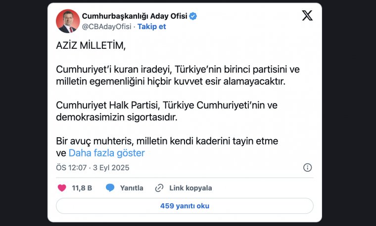 Ekrem İmamoğlu: Mesele CHP değil, Türkiye’dir
