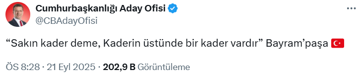 İmamoğlu'ndan 'Bayrampaşa' mesajı: Erdoğan'ın okuduğu şiirle gönderme yaptı
