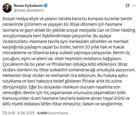 Rezan Epözdemir'den dava isyanı: Hayatıma son vereceğim
