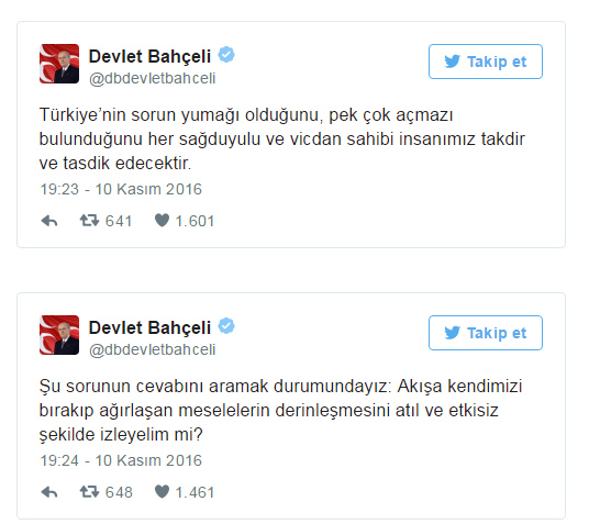 Devlet Bahçeli Anayasa ttwitleri