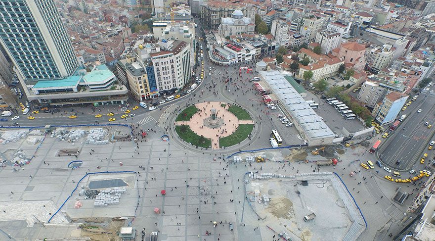 Taksim Meydanı Cami Alanı Havadan görünümü
