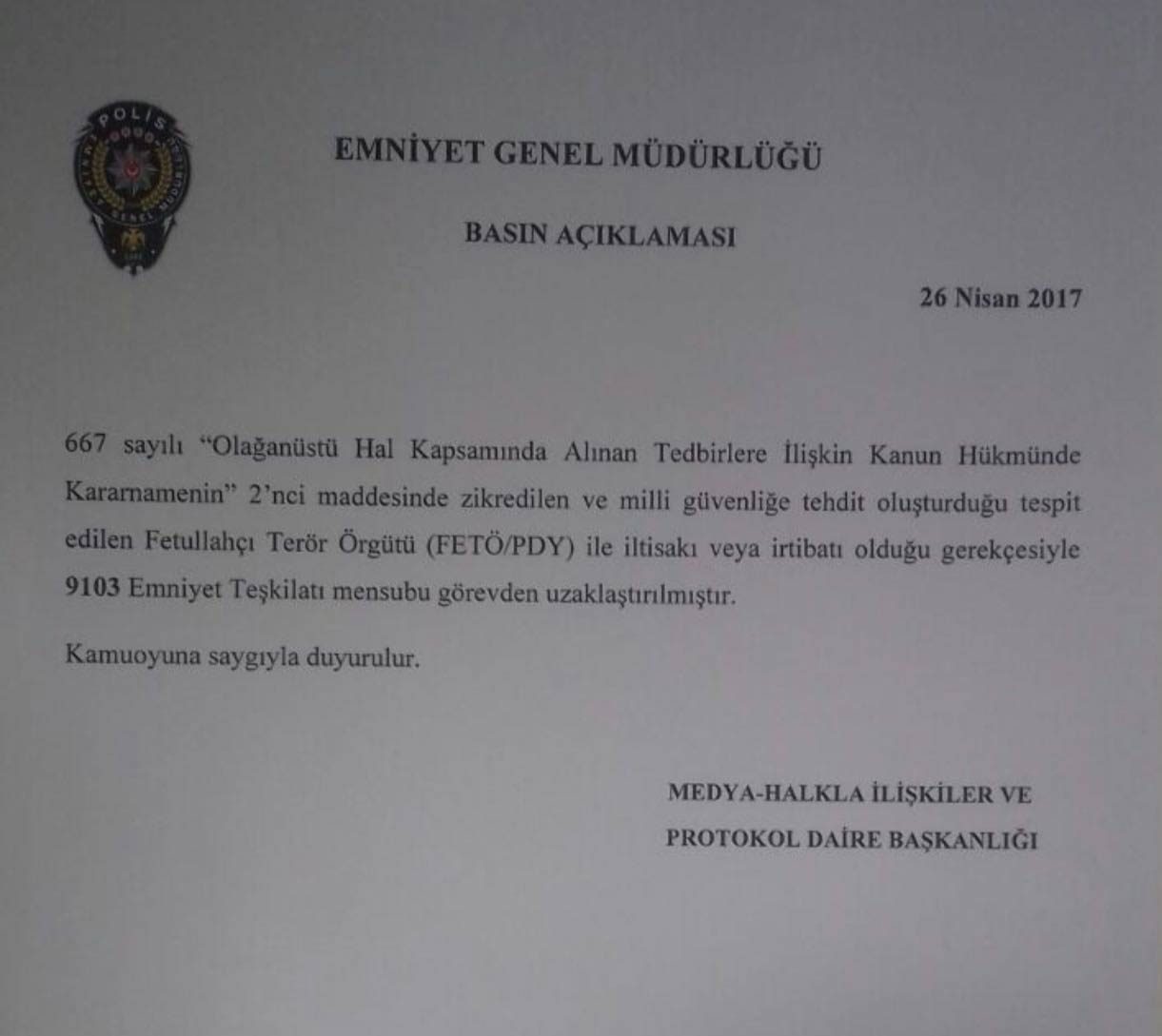 Açığa Alınan Polisler