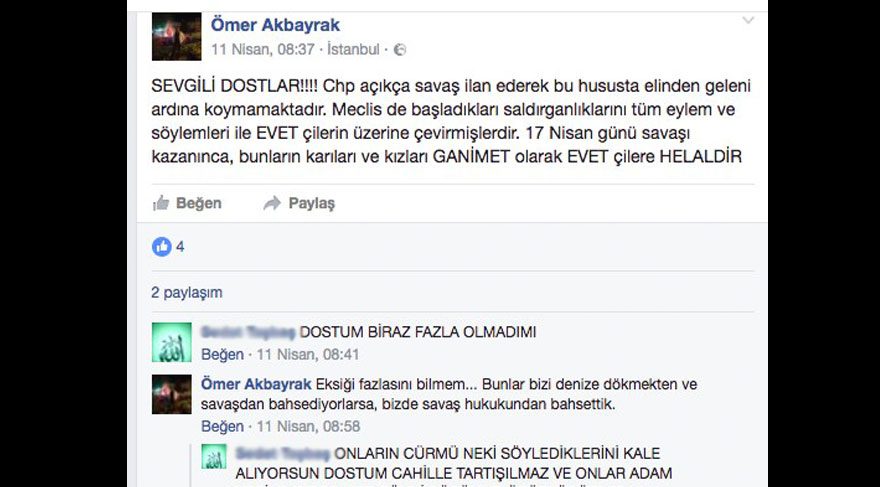İBB çalışanı Ömer Akbayrak Facebook