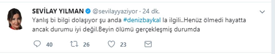 Son dakika, Sevilay Yılmaz, Deniz Baykal öldü iddiası
