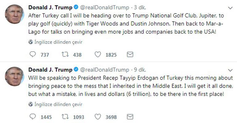 Erdoğan Donald Trump telefon görüşmesi