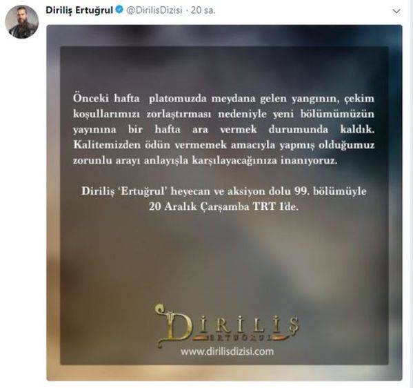 Diriliş Ertuğrul yeni bölüm ne zaman