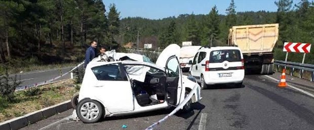 Muğla'da mimar Melike İlhan kaza yeri