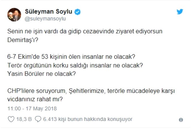Süleyman Soylu Twitter