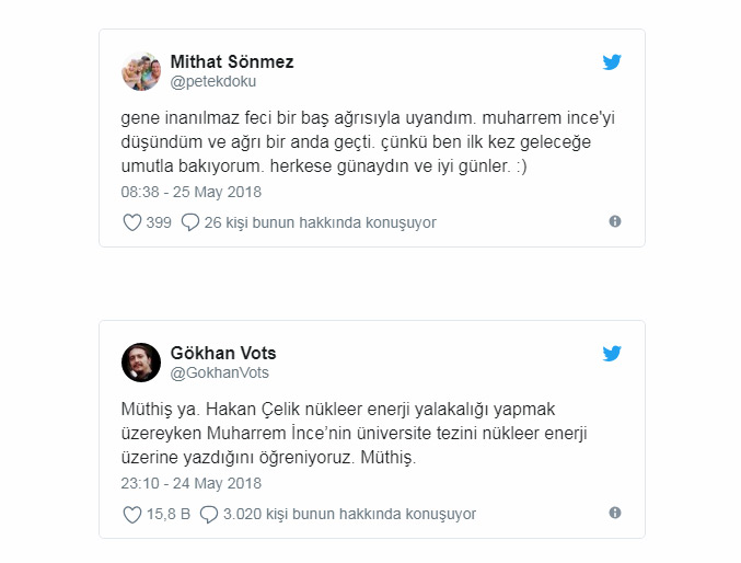 CNN Türk Muharrem İnce Sosyal Medya Yorumları