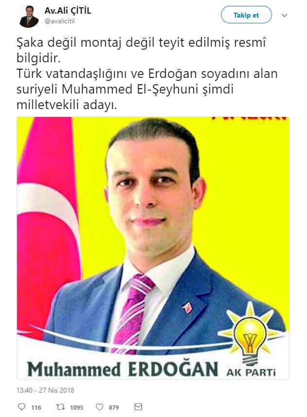 AKP Suriyeli Muhammed Erdoğan Milletvekili adayı oldu