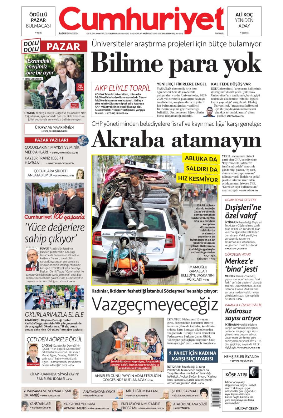 Cumhuriyet Gazetesi Manşetleri