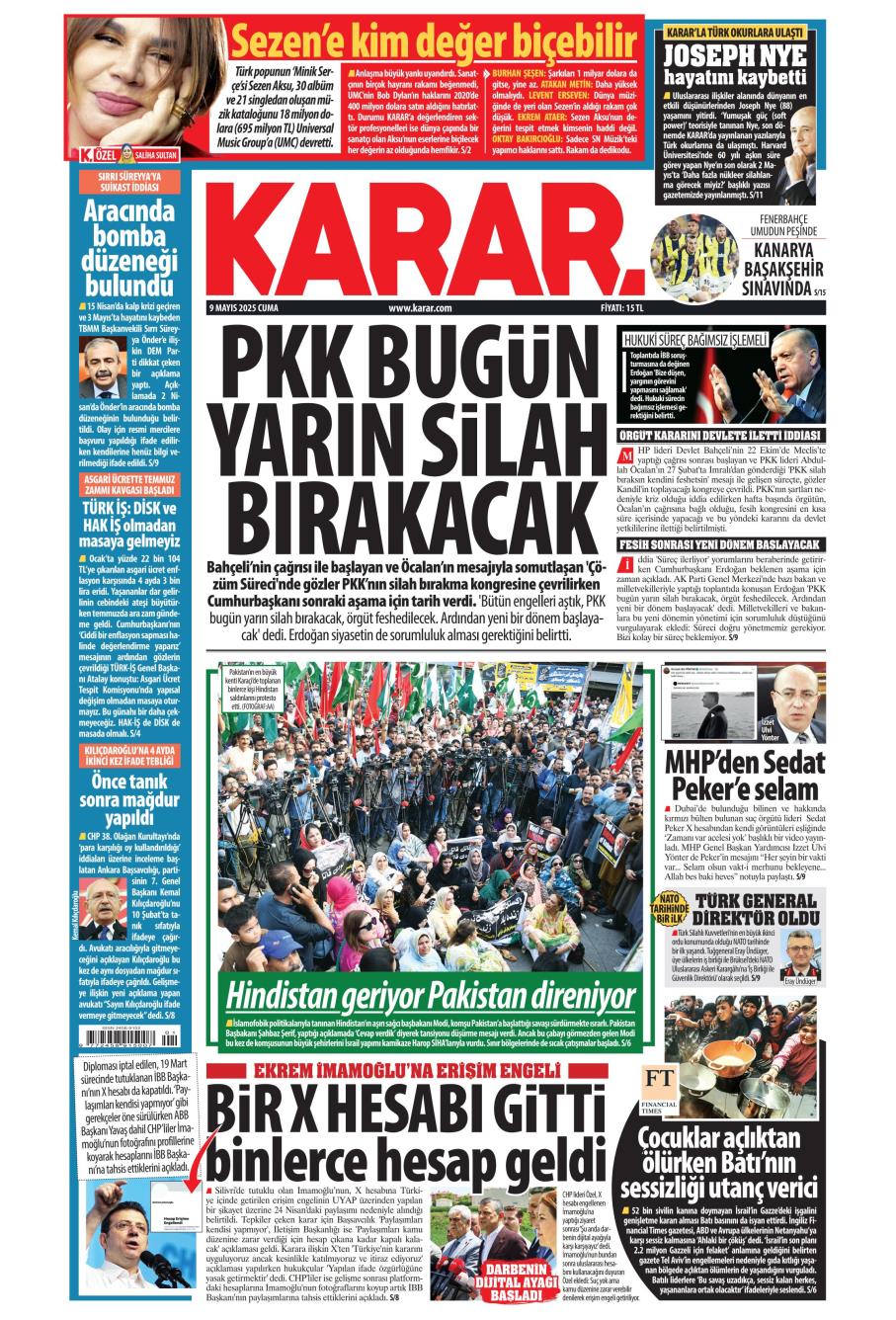 Karar Gazetesi Manşetleri